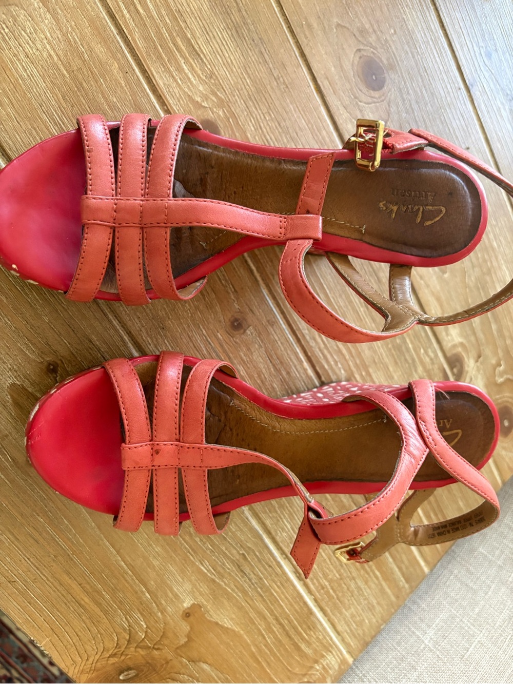 Clarks Coral Pink Strappy Platform Sandals for Kids